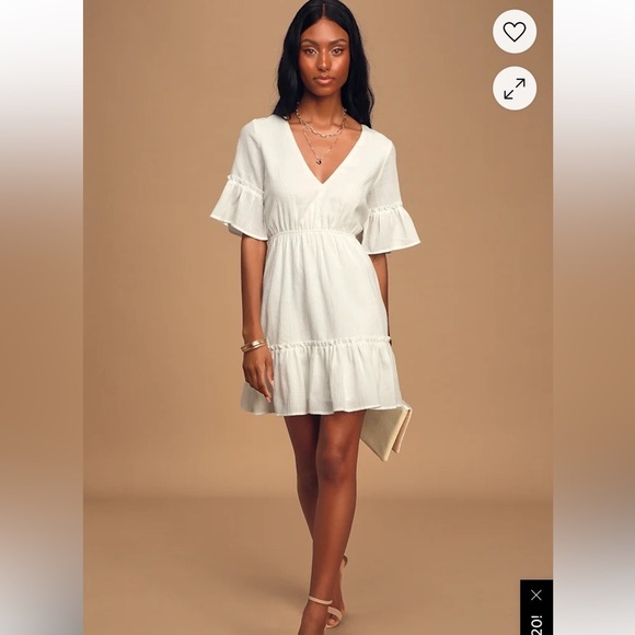 Lulus Dresses & Skirts - Lulu's Elegant White V-Neck Dress